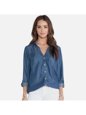 Soft Joie Denim-Blue Button Down Shirt